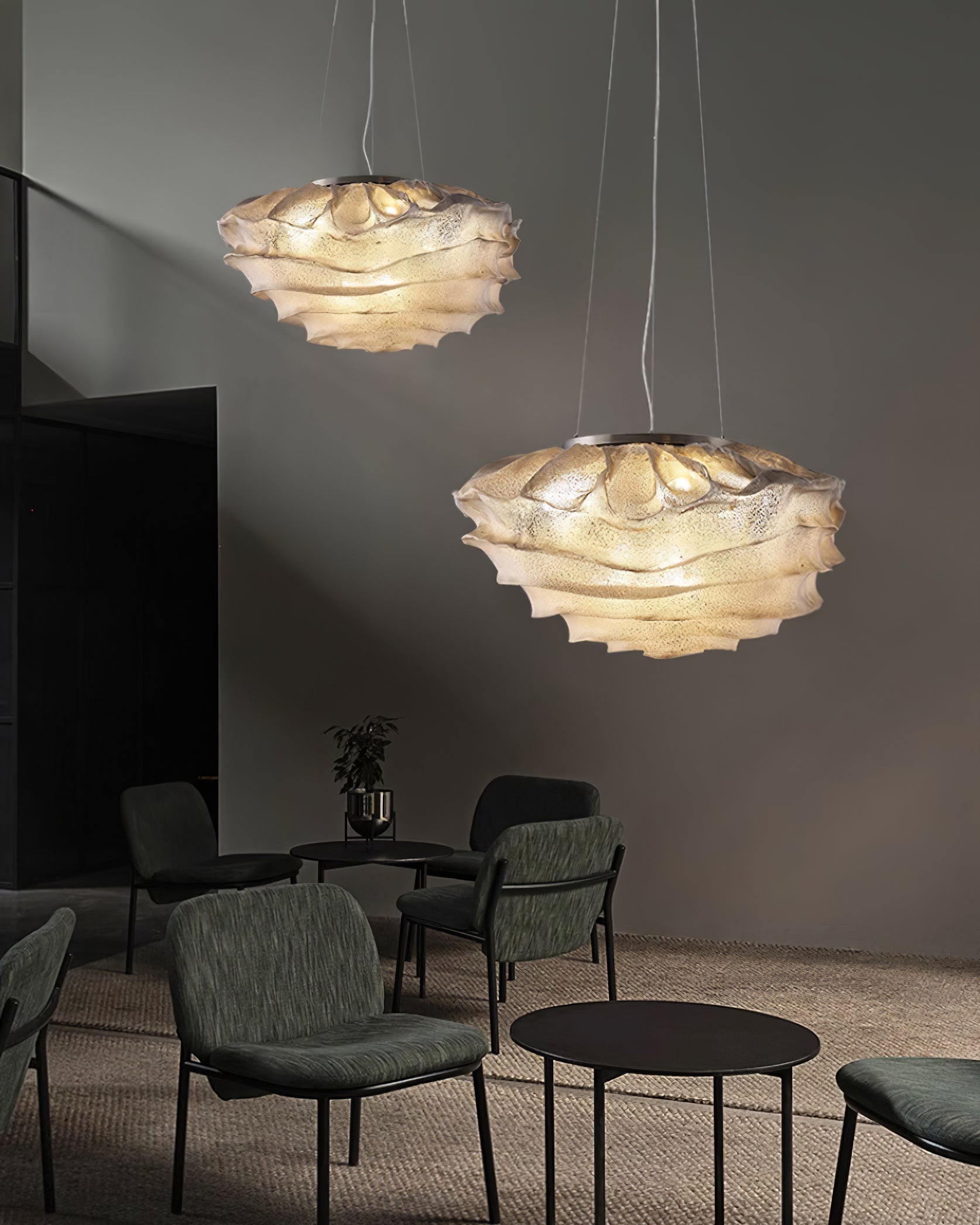 Modern Sculptural Cloud Pendant Light Stainless Steel Hanging Fixture for Living Room