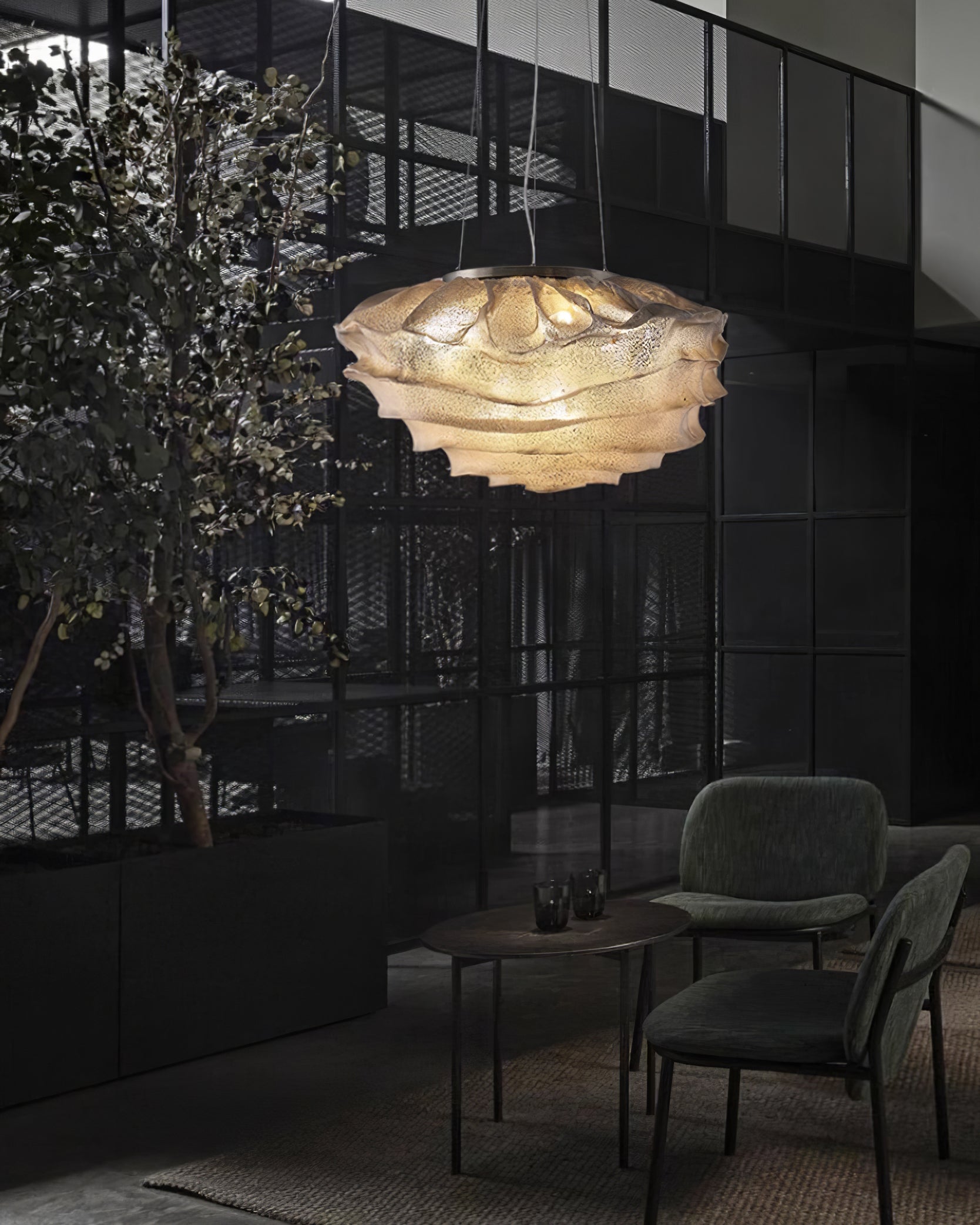 Modern Sculptural Cloud Pendant Light Stainless Steel Hanging Fixture for Living Room