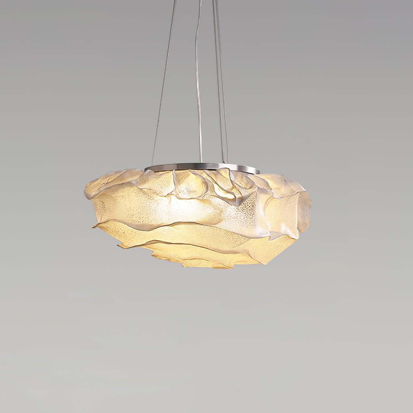 Modern Sculptural Cloud Pendant Light Stainless Steel Hanging Fixture for Living Room