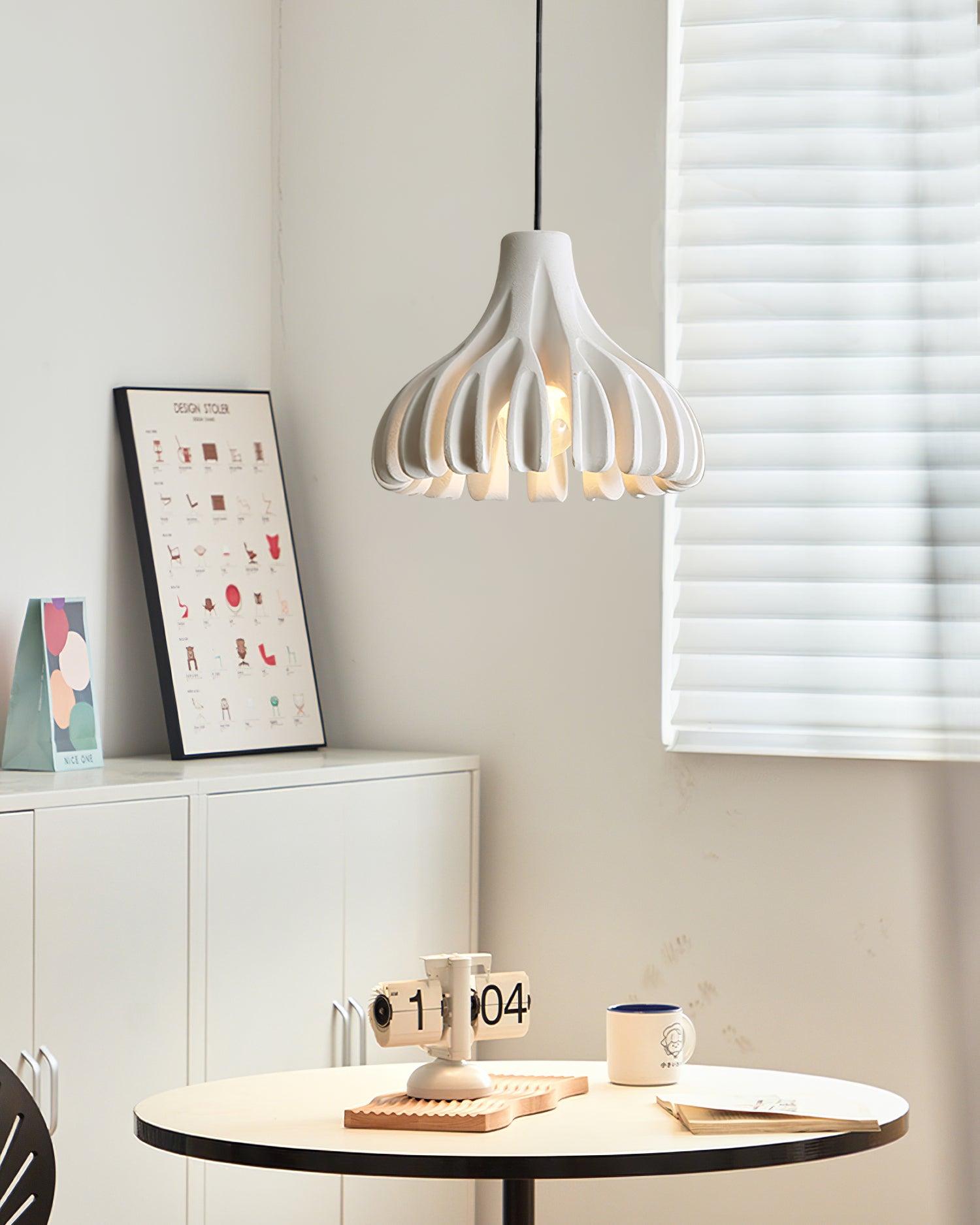 Modern Sculptural Coral Resin Pendant Light with Adjustable Cable for Home Decor