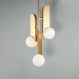 Modern Sculptural Glass Globe Pendant Light Minimalist Architectural Metal Hanging Ceiling Lamp