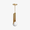 Modern Sculptural Glass Globe Pendant Light Minimalist Architectural Metal Hanging Ceiling Lamp