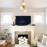 Modern Sculptural Glass Globe Pendant Light Minimalist Architectural Metal Hanging Ceiling Lamp