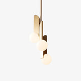 Modern Sculptural Glass Globe Pendant Light Minimalist Architectural Metal Hanging Ceiling Lamp