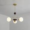 Modern Sculptural Glass Ribbed Chandelier Gold Mid Century Pendant Light for Dining Living Room