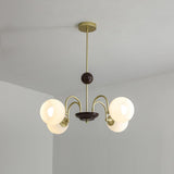 Modern Sculptural Glass Ribbed Chandelier Gold Mid Century Pendant Light for Dining Living Room