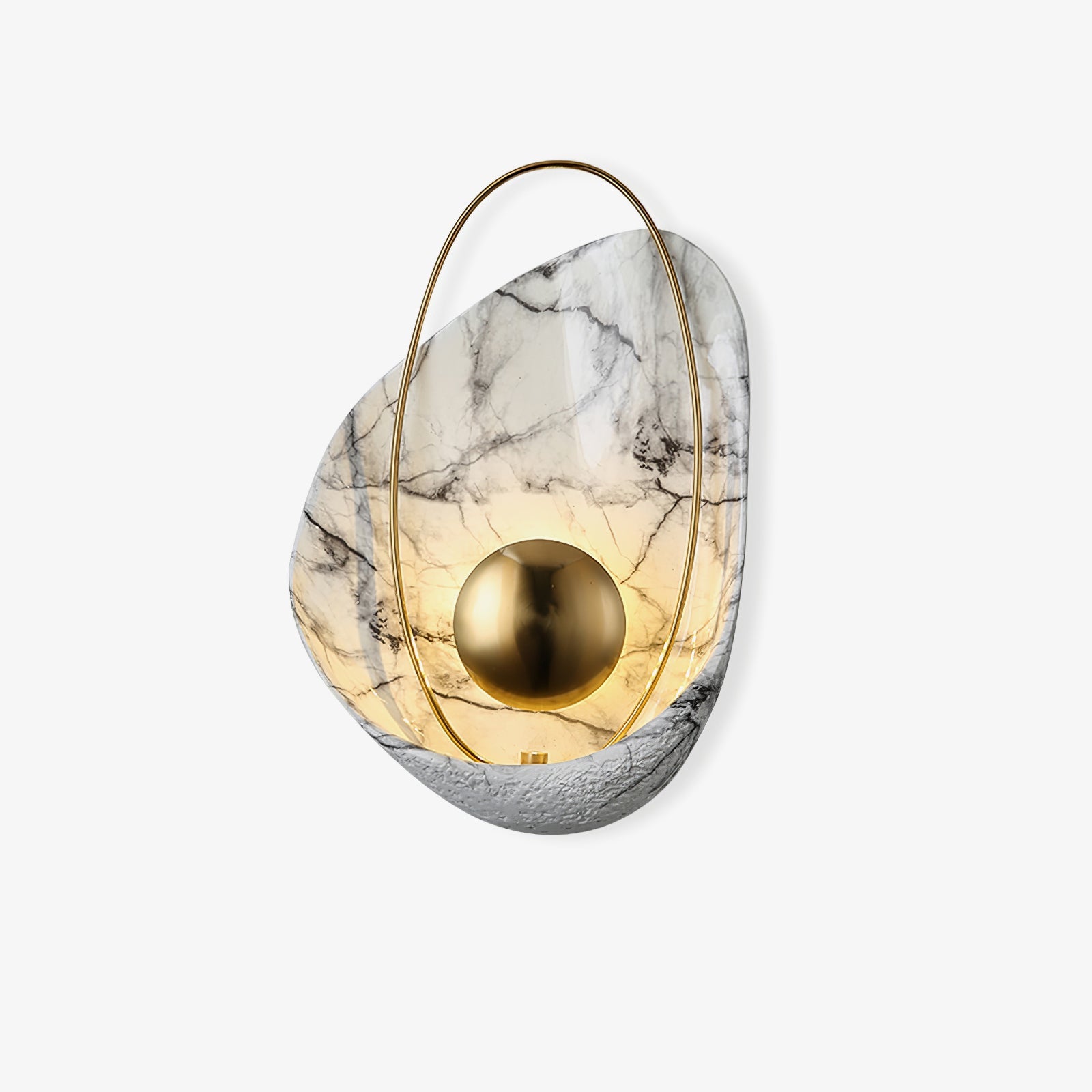 Modern Sculptural Resin Pearl Sconce Wall Lamp Handcrafted Art Deco Lighting