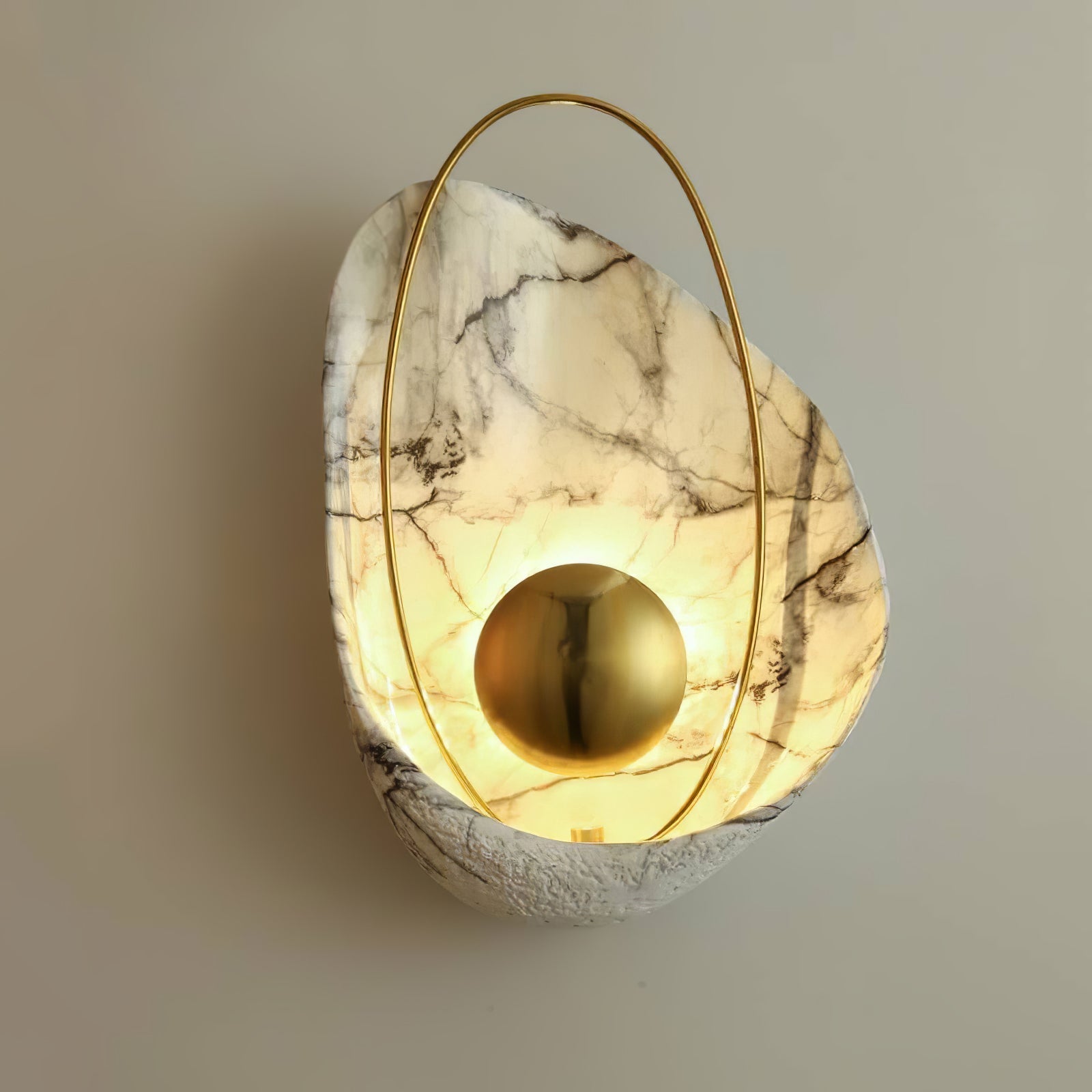 Modern Sculptural Resin Pearl Sconce Wall Lamp Handcrafted Art Deco Lighting