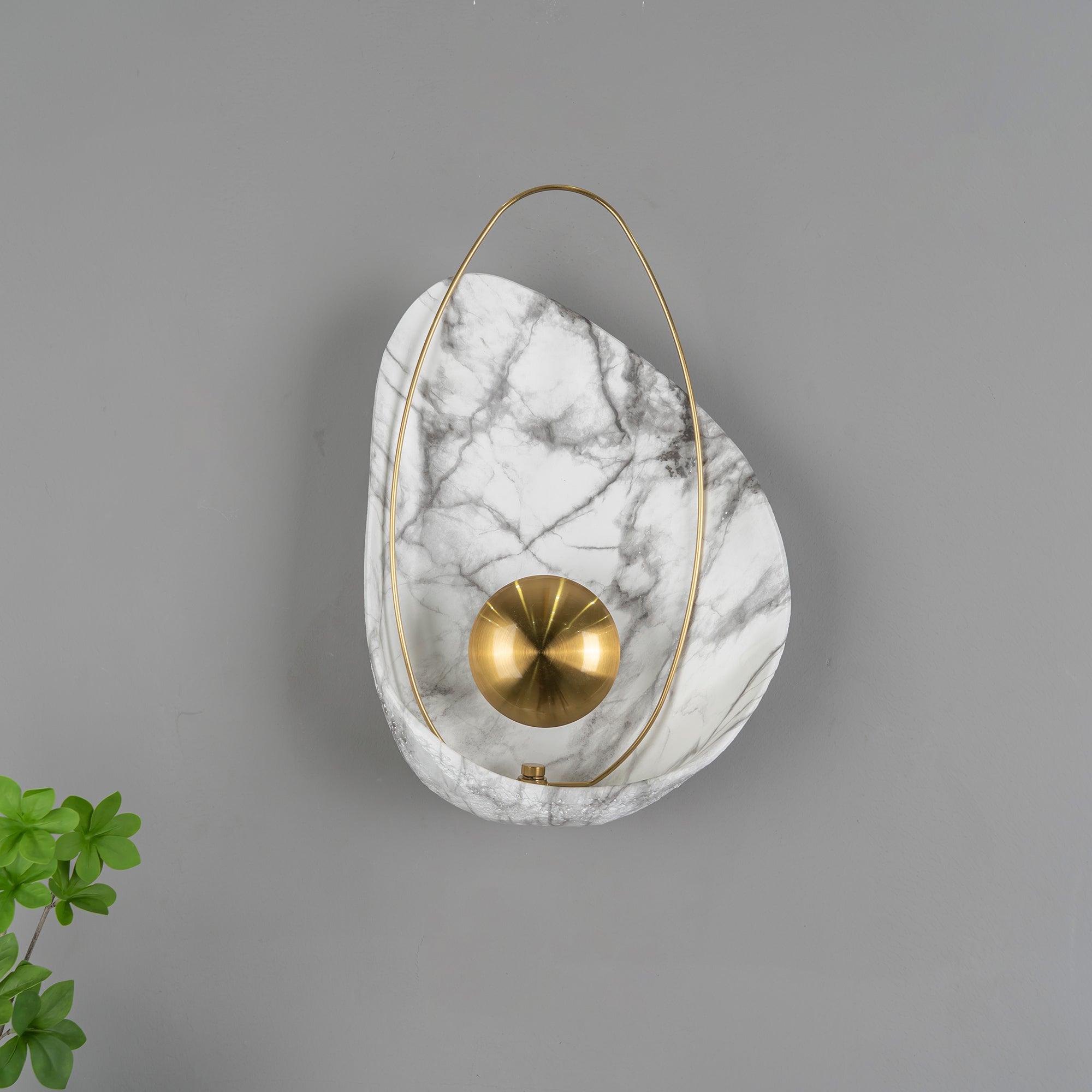 Modern Sculptural Resin Pearl Sconce Wall Lamp Handcrafted Art Deco Lighting