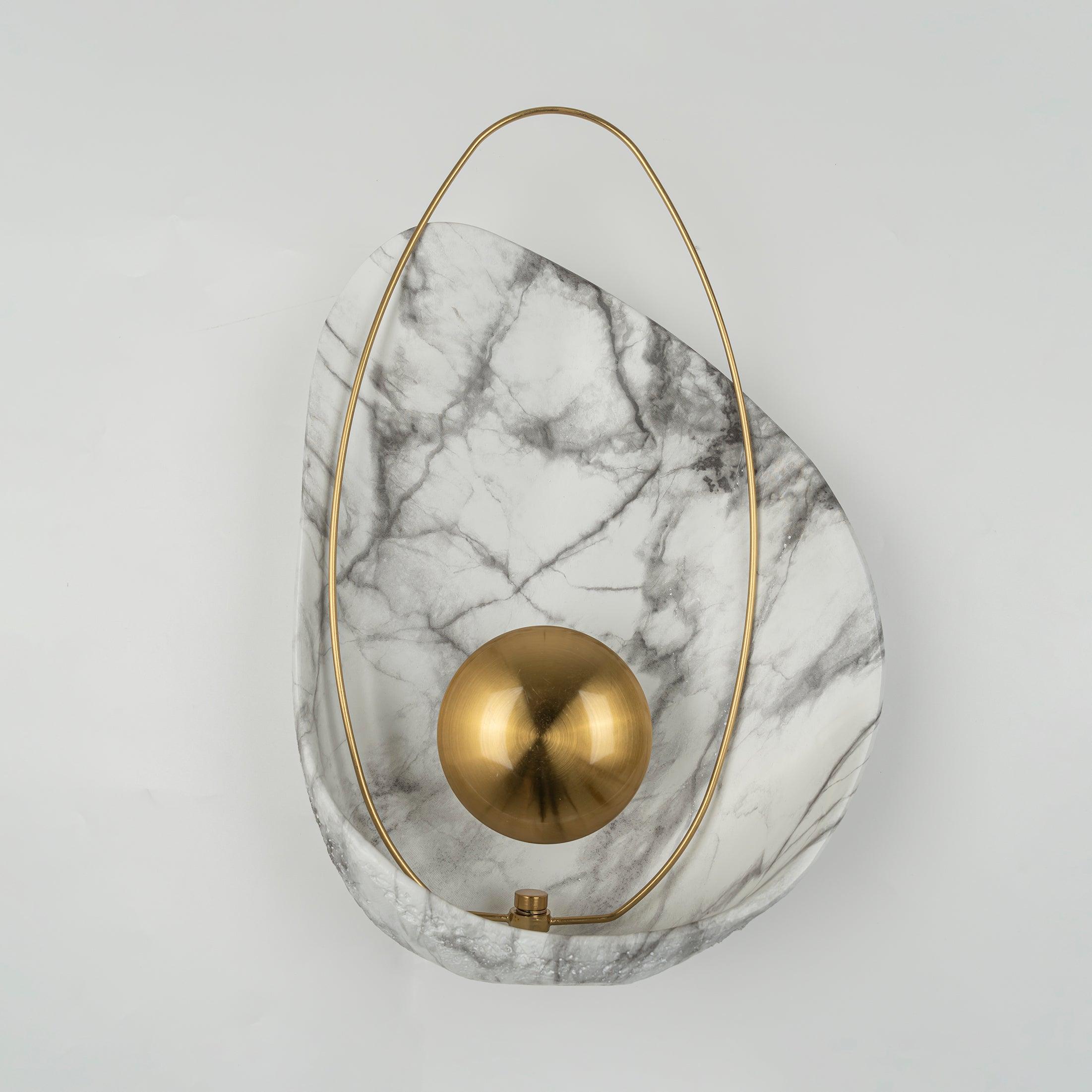 Modern Sculptural Resin Pearl Sconce Wall Lamp Handcrafted Art Deco Lighting