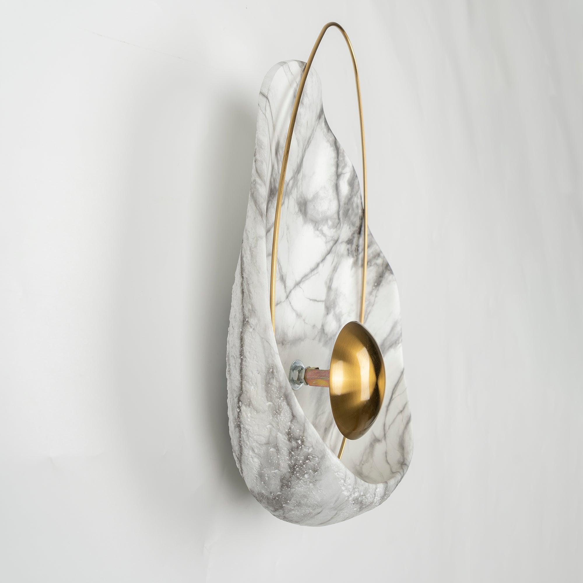 Modern Sculptural Resin Pearl Sconce Wall Lamp Handcrafted Art Deco Lighting