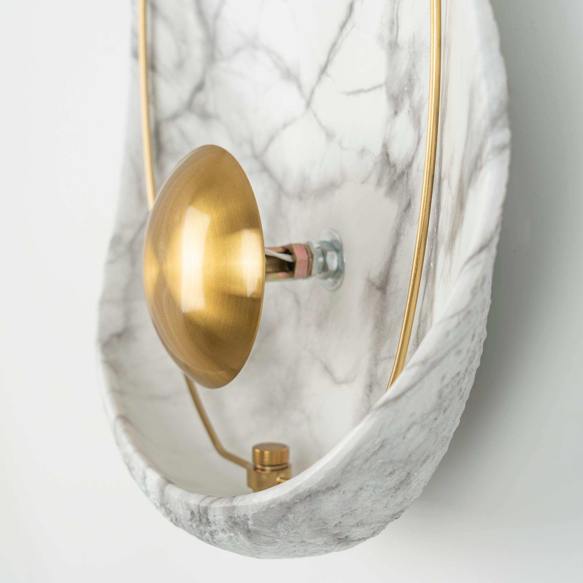 Modern Sculptural Resin Pearl Sconce Wall Lamp Handcrafted Art Deco Lighting