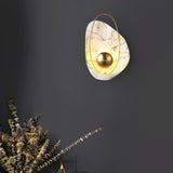 Modern Sculptural Resin Pearl Sconce Wall Lamp Handcrafted Art Deco Lighting