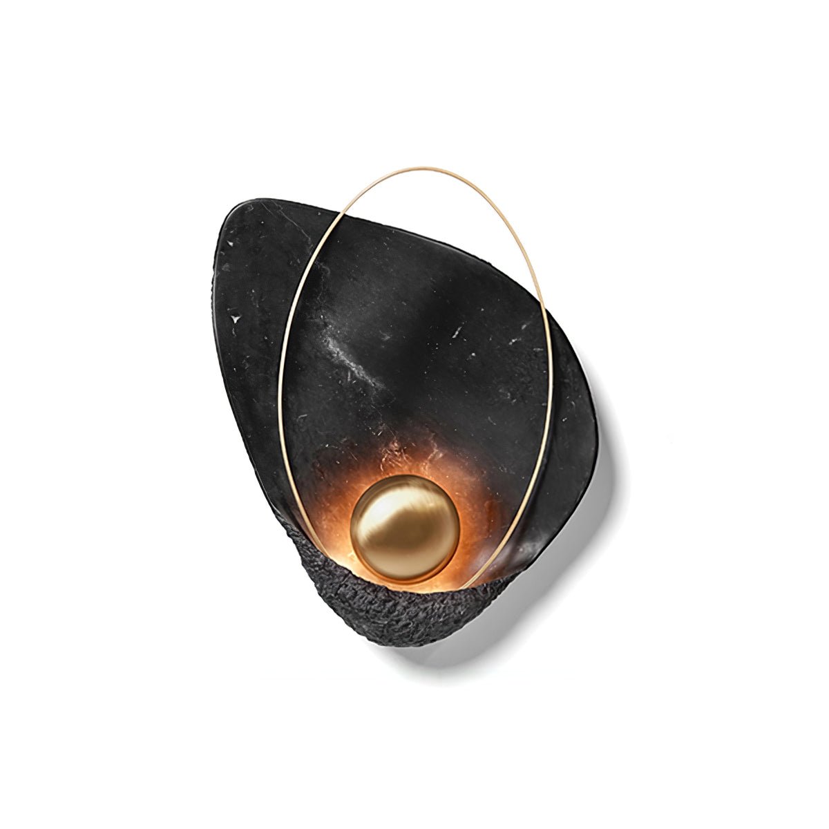 Modern Sculptural Resin Pearl Sconce Wall Lamp Handcrafted Art Deco Lighting