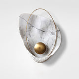 Modern Sculptural Resin Pearl Sconce Wall Lamp Handcrafted Art Deco Lighting