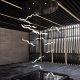 Modern Seagull Pendant Light Multi Head Glass Bird Chandelier for High Ceilings