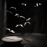 Modern Seagull Pendant Light Multi Head Glass Bird Chandelier for High Ceilings