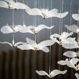Modern Seagull Pendant Light Multi Head Glass Bird Chandelier for High Ceilings
