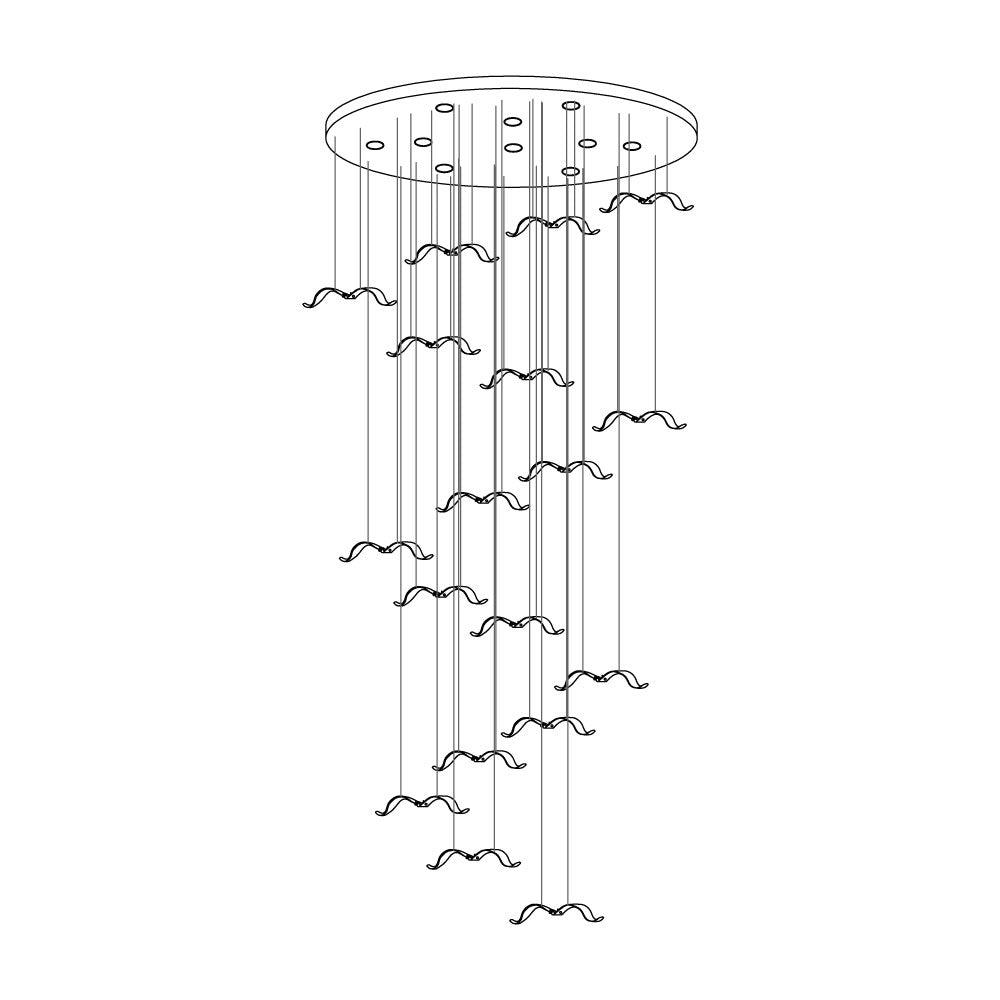 Modern Seagull Pendant Light Multi Head Glass Bird Chandelier for High Ceilings