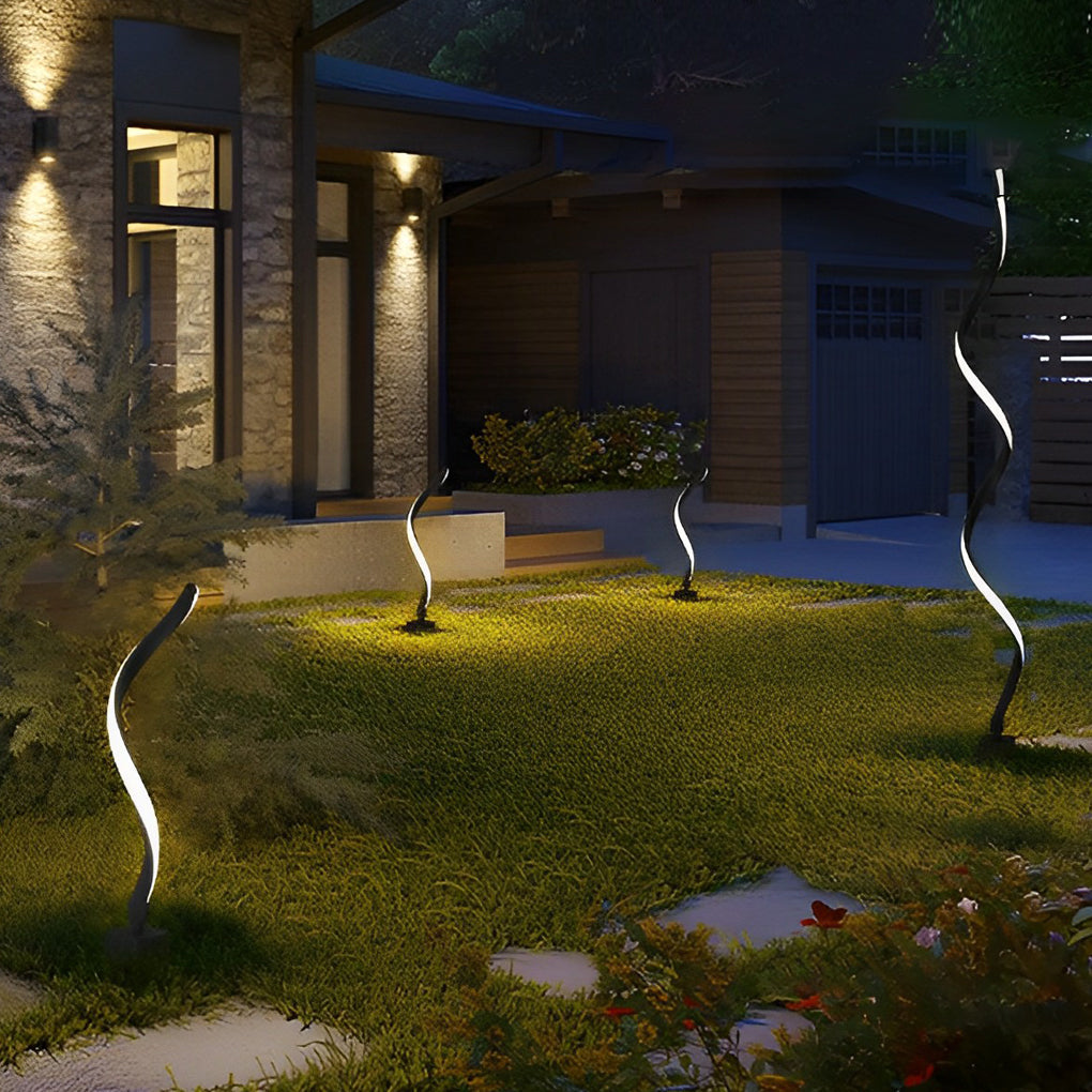 Modern Seaweed Design Outdoor LED Solar Lawn Light Waterproof Pathway Lighting for Garden