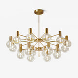 Modern Selva Glass Globe Chandelier Gold Finish Pendant Light for Living Room