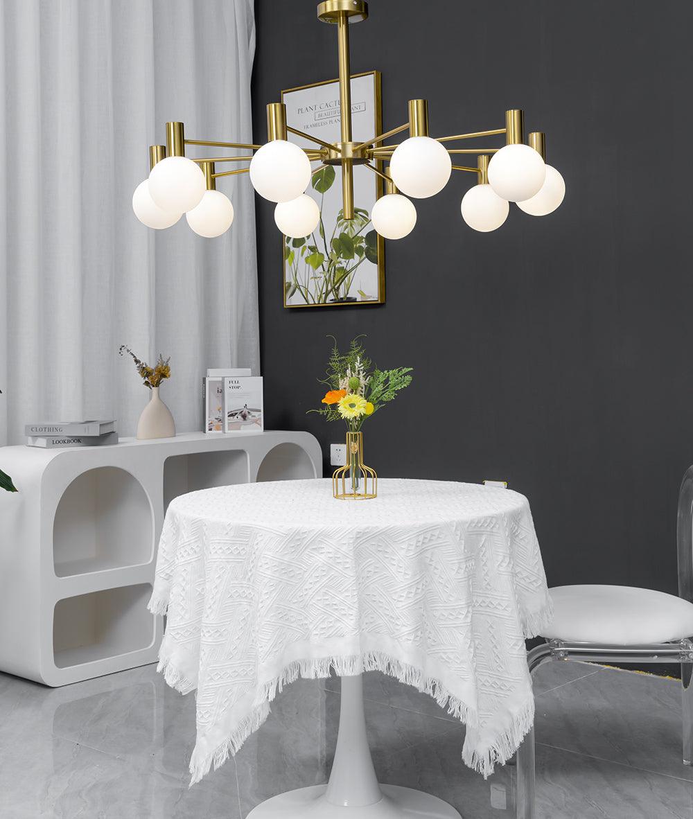 Modern Selva Glass Globe Chandelier Gold Finish Pendant Light for Living Room