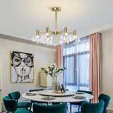 Modern Selva Glass Globe Chandelier Gold Finish Pendant Light for Living Room