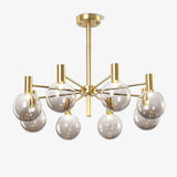 Modern Selva Glass Globe Chandelier Gold Finish Pendant Light for Living Room