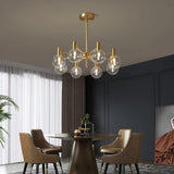 Modern Selva Glass Globe Chandelier Gold Finish Pendant Light for Living Room