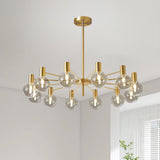 Modern Selva Glass Globe Chandelier Gold Finish Pendant Light for Living Room