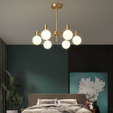 Modern Selva Glass Globe Chandelier Gold Finish Pendant Light for Living Room