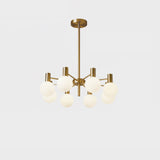 Modern Selva Glass Globe Chandelier Gold Finish Pendant Light for Living Room