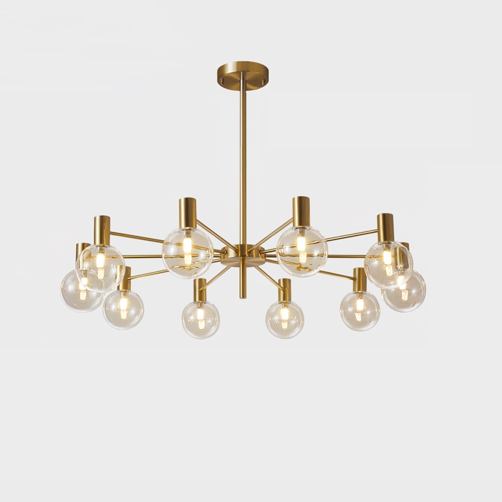 Modern Selva Glass Globe Chandelier Gold Finish Pendant Light for Living Room