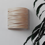 Modern Semi Cylindrical Handmade Wooden Wall Lamp Rustic Decorative Indoor Sconce Light