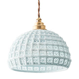 Modern Semi Globe Ceramic Copper Pendant Light with Brass Finish LED Hanging Fixture for Entry and Dining Room