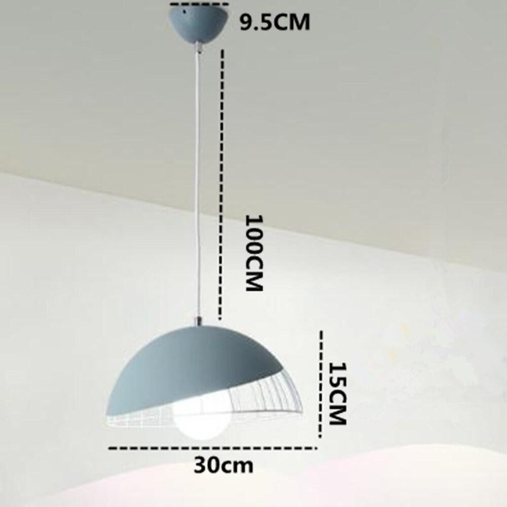 Modern Semi Globular Metal Pendant Light Colorful Kitchen Island Hanging Ceiling Lamp Fixture