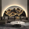 Modern Semicircle LED Illuminated Landscape Wall Art Crystal Porcelain Decorative Painting