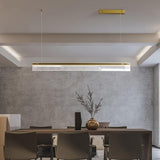 Modern Sendra LED Mesh Chandelier Black and Brass Circular Linear Pendant Light