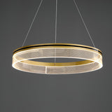 Modern Sendra LED Mesh Chandelier Black and Brass Circular Linear Pendant Light