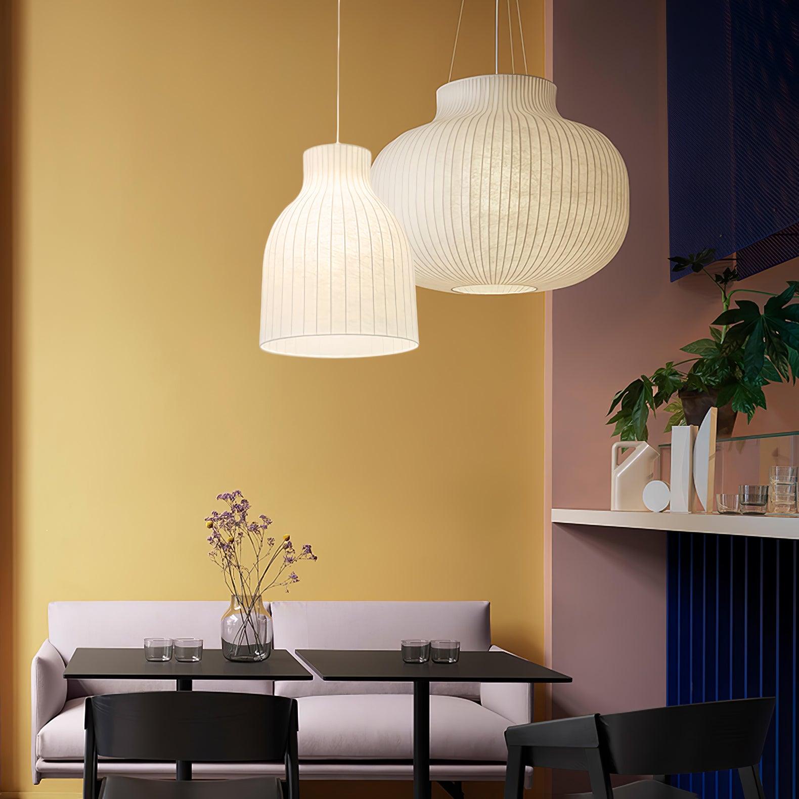 Modern Serica Silk Collection Pendant Light Minimalist Fabric Ceiling Hanging Lamp