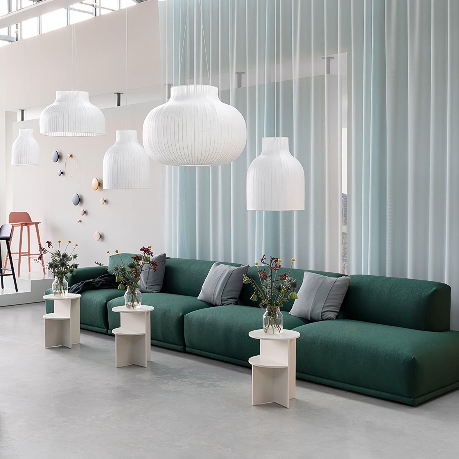 Modern Serica Silk Collection Pendant Light Minimalist Fabric Ceiling Hanging Lamp