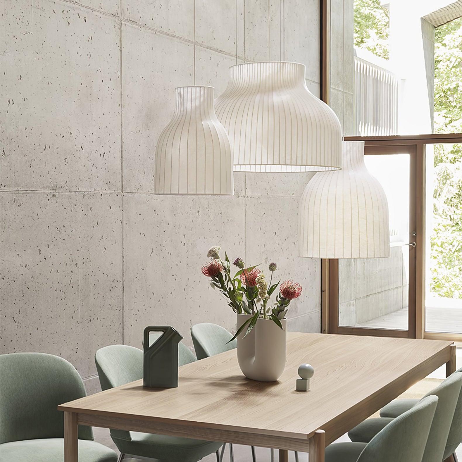 Modern Serica Silk Collection Pendant Light Minimalist Fabric Ceiling Hanging Lamp