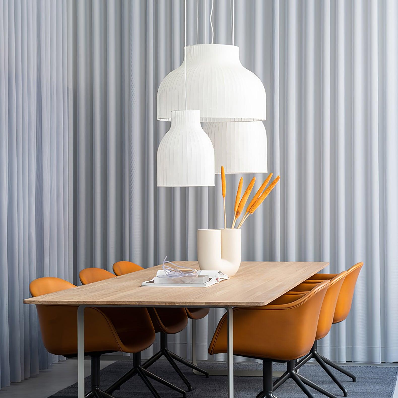 Modern Serica Silk Collection Pendant Light Minimalist Fabric Ceiling Hanging Lamp