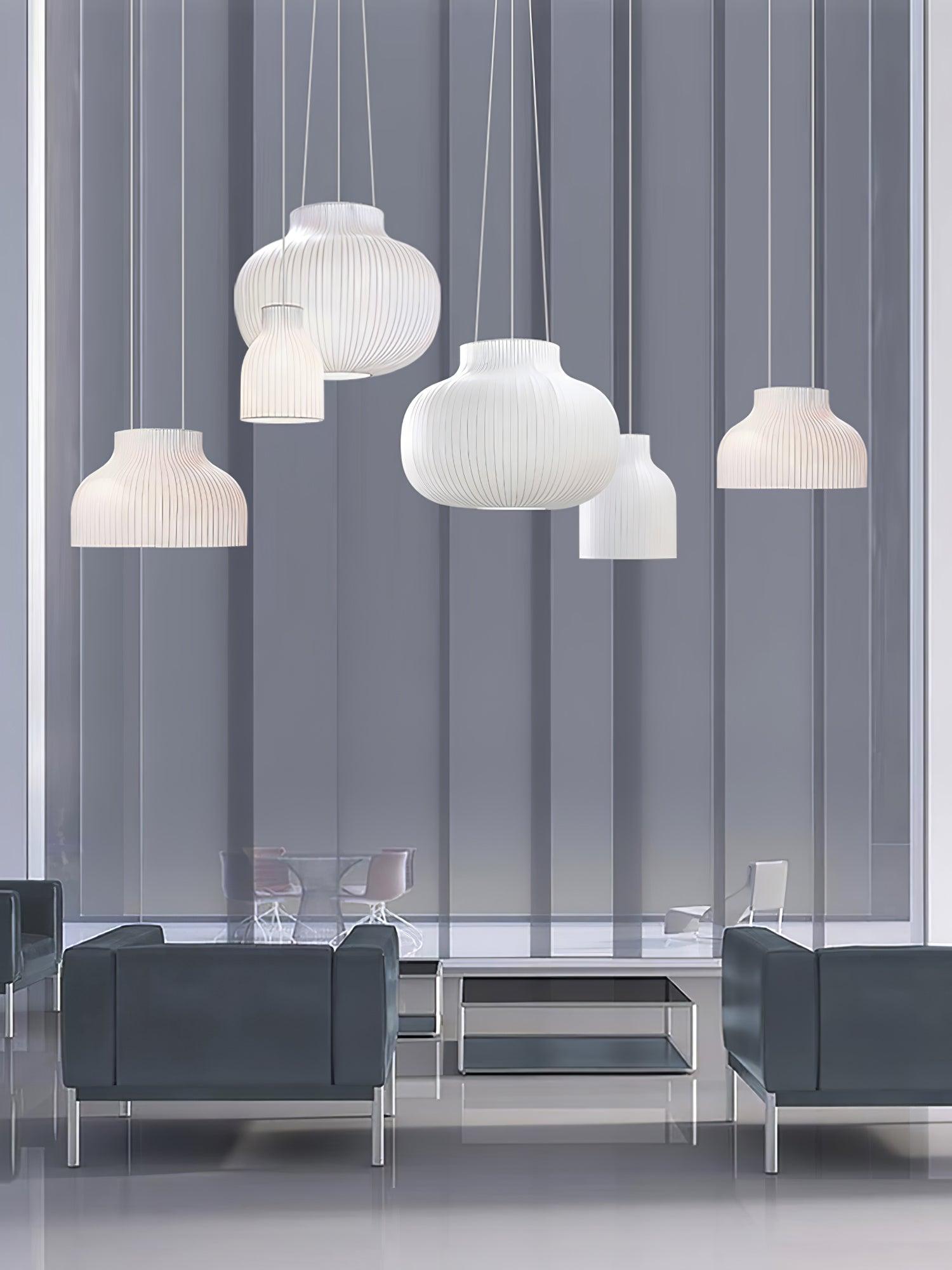 Modern Serica Silk Collection Pendant Light Minimalist Fabric Ceiling Hanging Lamp