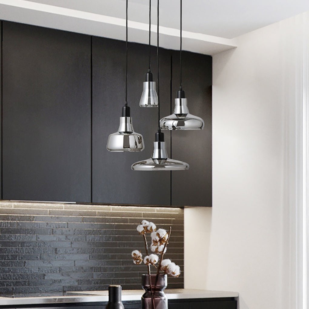 Modern Shadow Glass Pendant Light Nordic LED Hanging Fixture for Living Room Dining Area and Bar