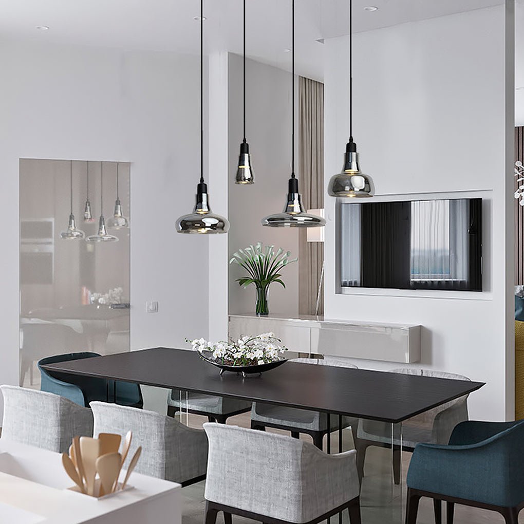 Modern Shadow Glass Pendant Light Nordic LED Hanging Fixture for Living Room Dining Area and Bar