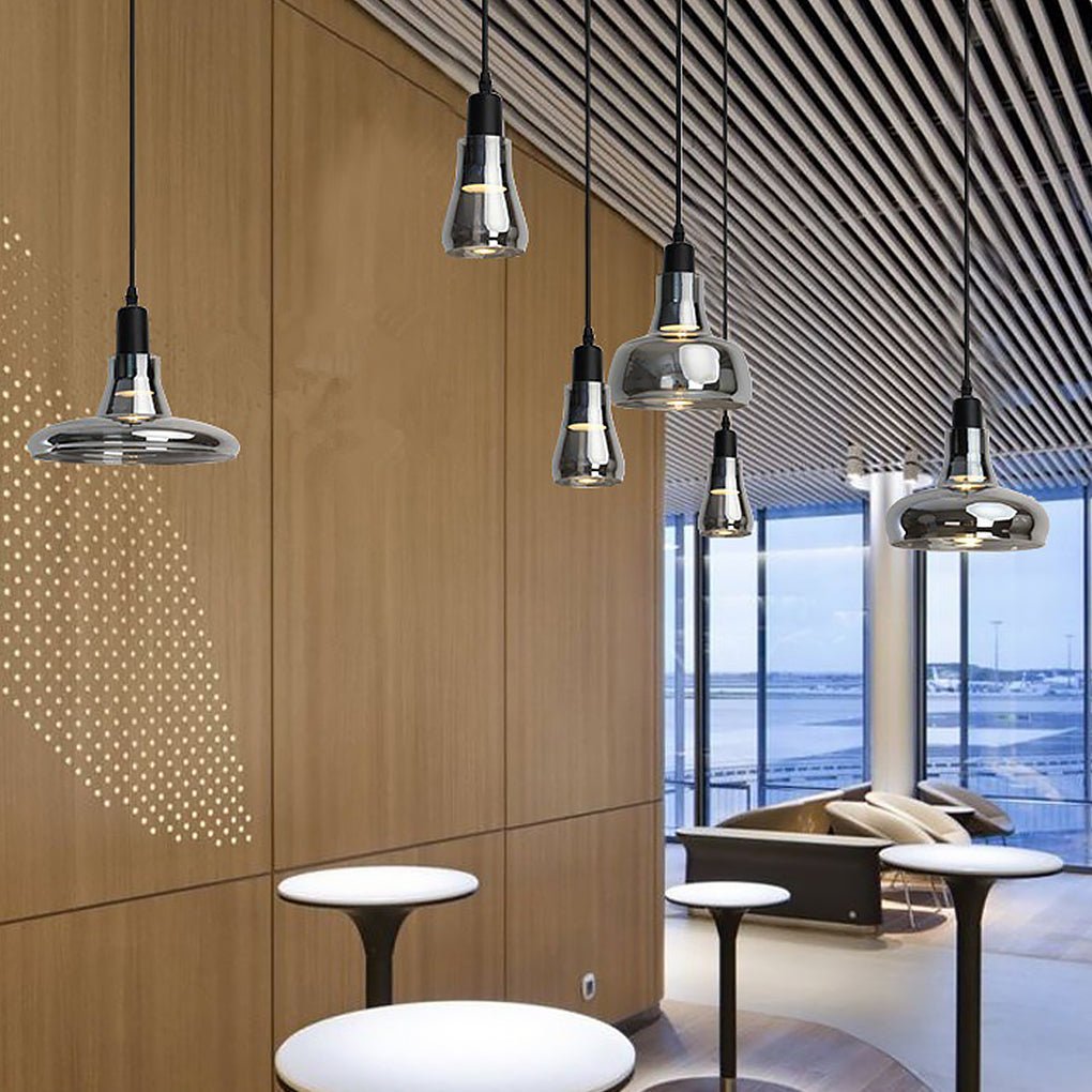 Modern Shadow Glass Pendant Light Nordic LED Hanging Fixture for Living Room Dining Area and Bar