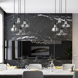 Modern Shadow Glass Pendant Light Nordic LED Hanging Fixture for Living Room Dining Area and Bar