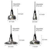 Modern Shadow Glass Pendant Light Nordic LED Hanging Fixture for Living Room Dining Area and Bar
