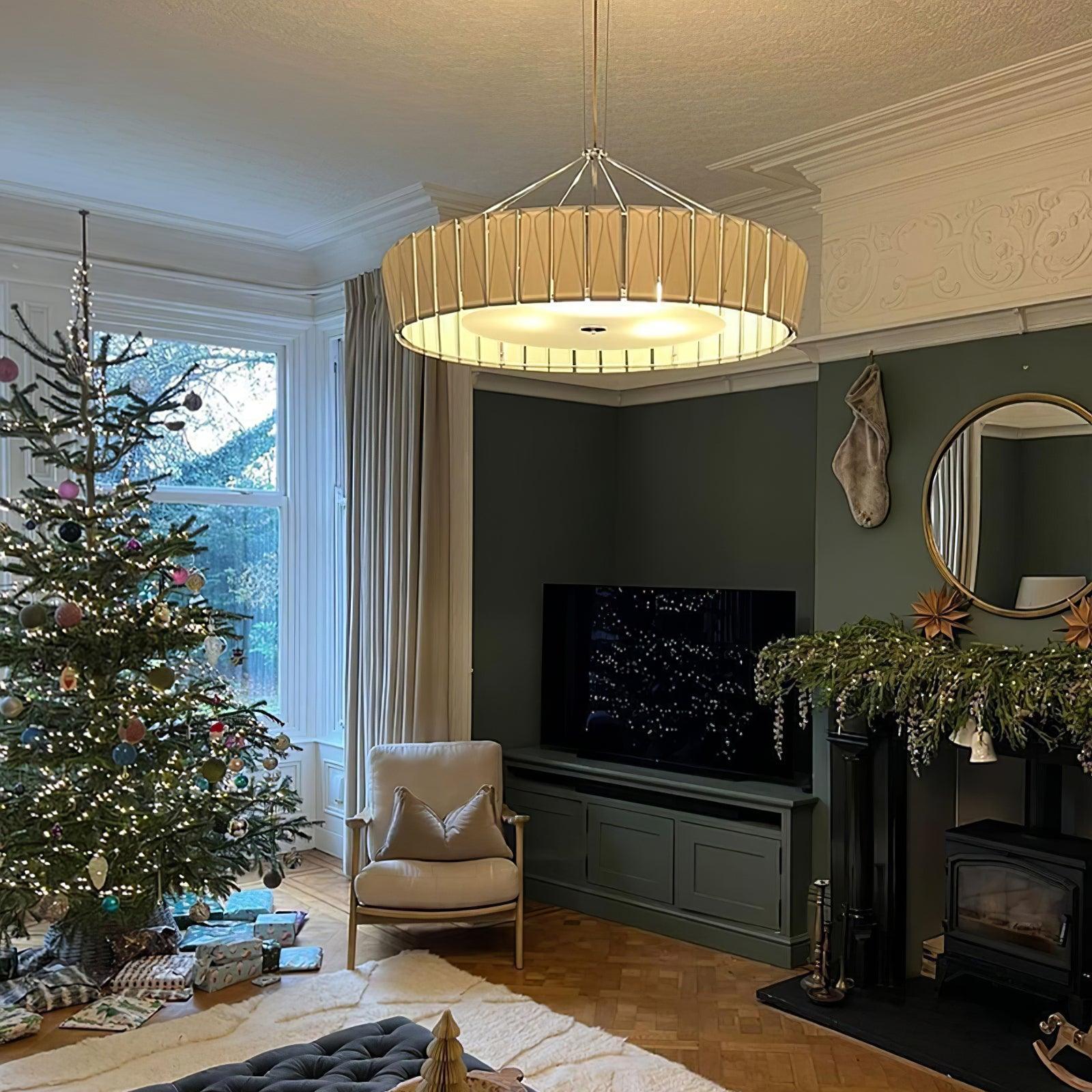 Modern Shard Disc Chandelier Ceramic and Acrylic Integrated Ceiling Light for Luxury Living Spaces